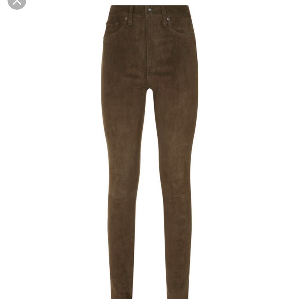 Rag and bone suede green pants